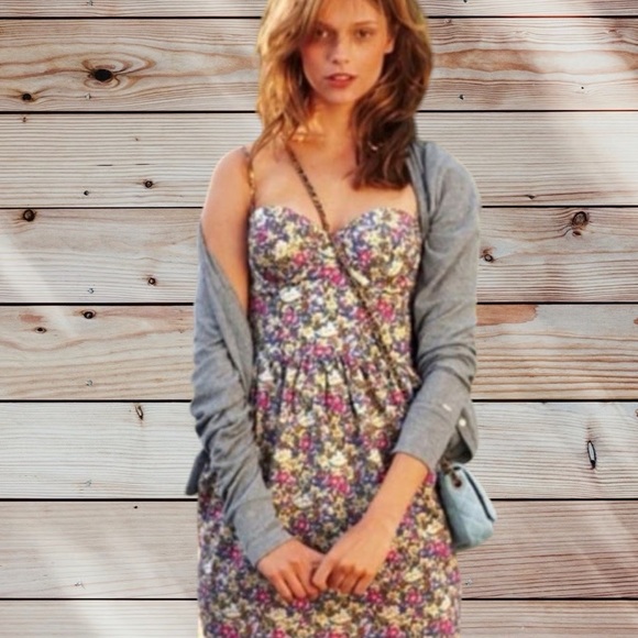 PINK Victoria's Secret Dresses & Skirts - PINK Victoria's Secret Y2K Stretchy Floral Corset Dress Spaghetti Strap S Summer